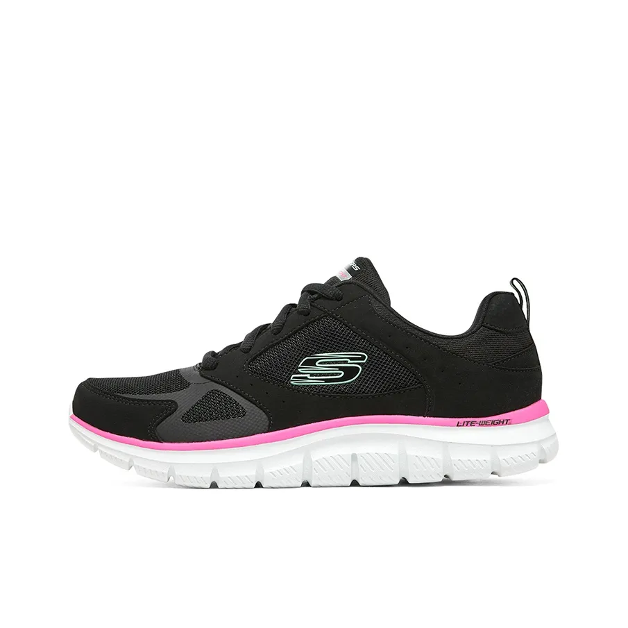 Skechers Track Low Top Casual Running Shoes Women's Black Pink