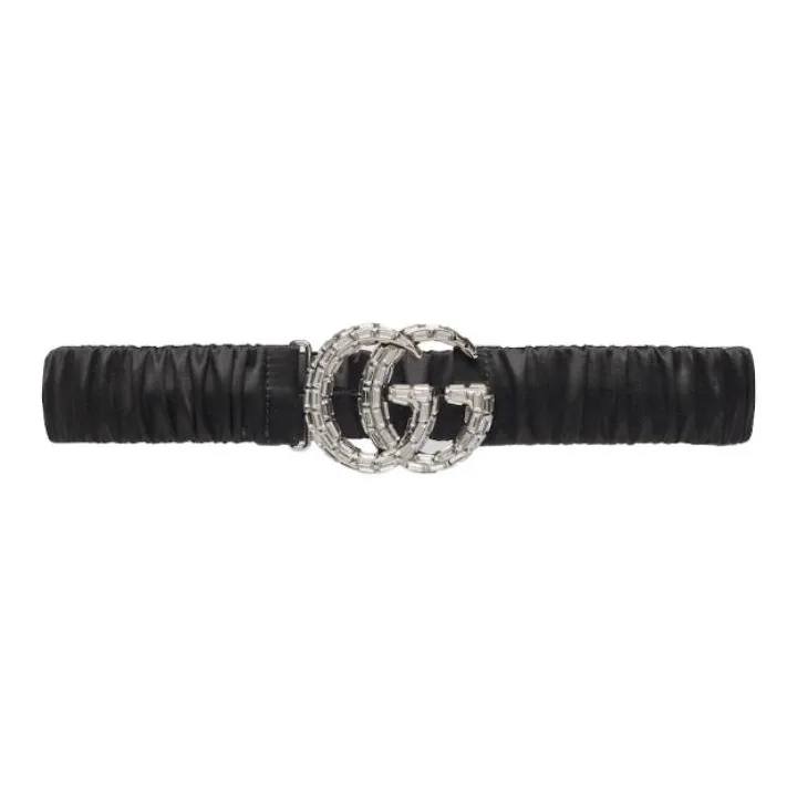 GUCCI Belt Women's Black Width 4CM