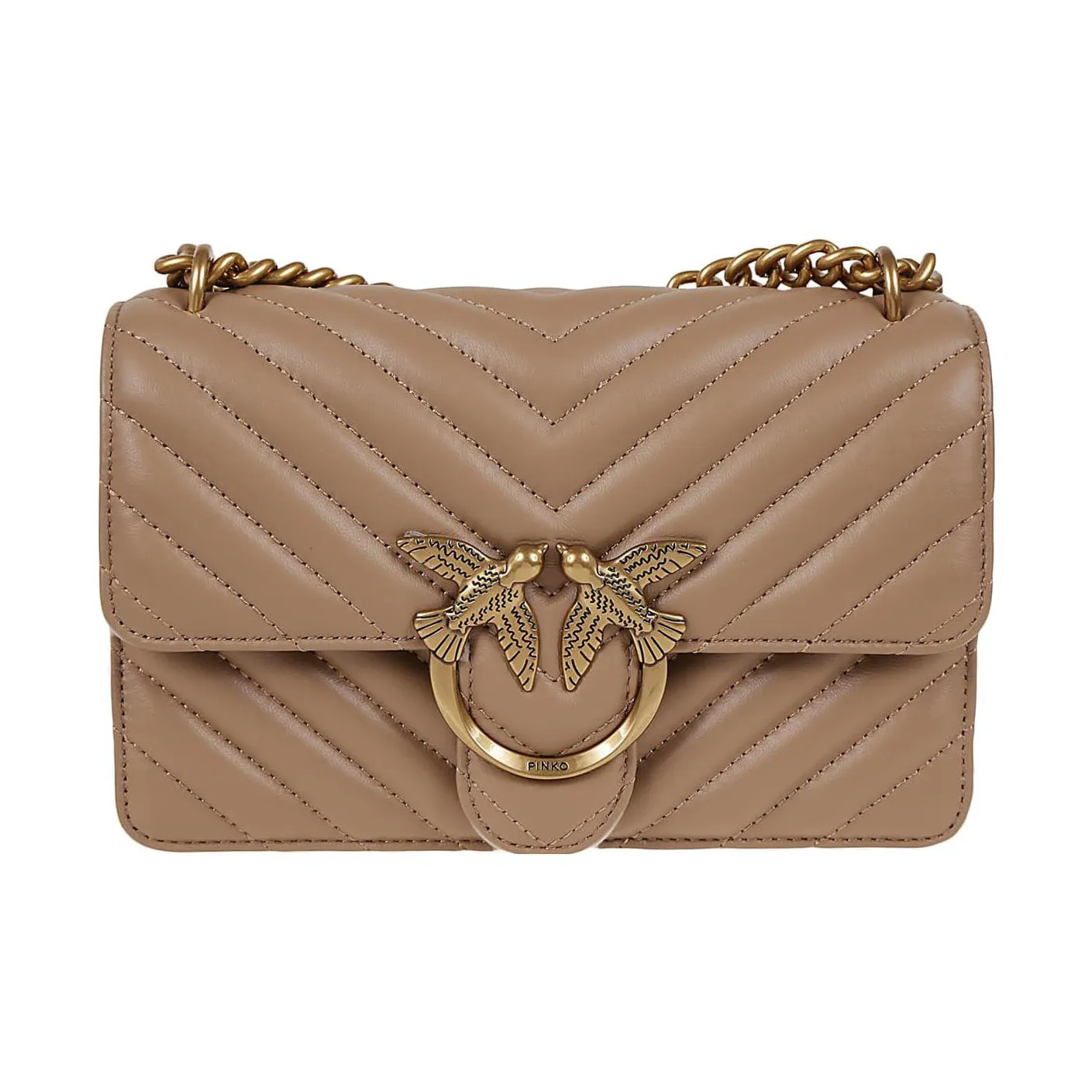 PINKO Sheepskin Crossbody Bag, Shoulder Bag Mini Women's Brown