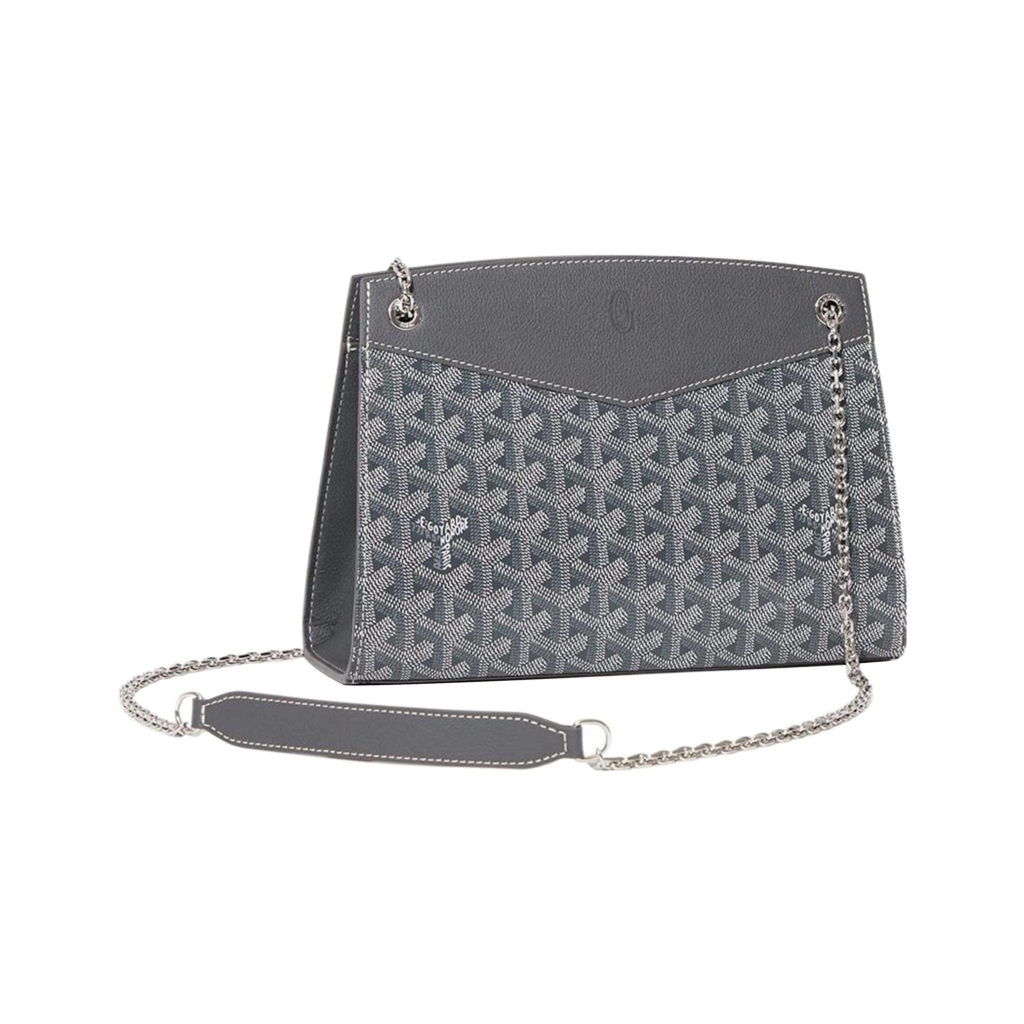 GOYARD Rouette Canvas With Leather Tote Chain Bag Shoulder Bag Women's Gray