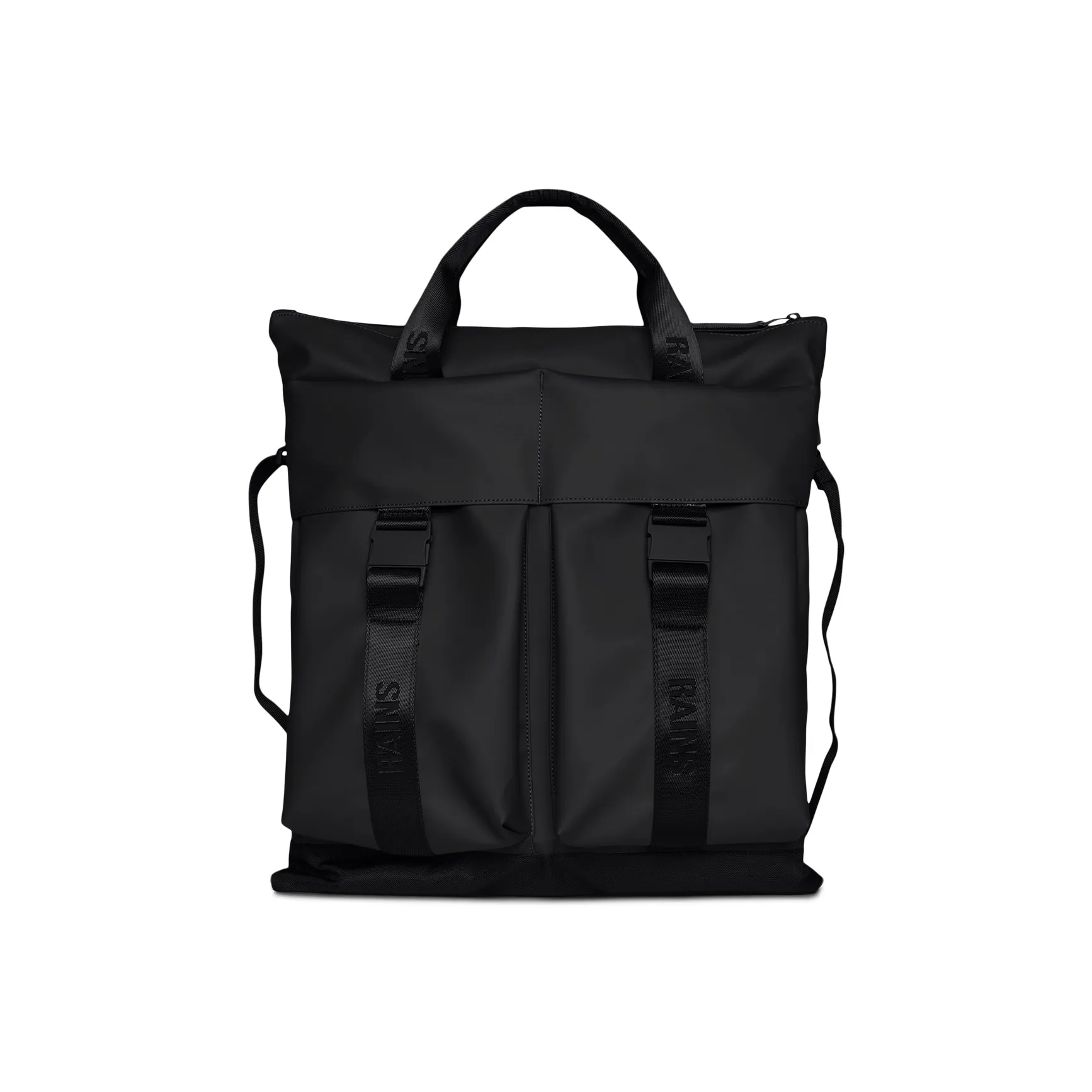 Rains Полиэстер Сумка для покупок Большая Унисекс Черная Зеленая