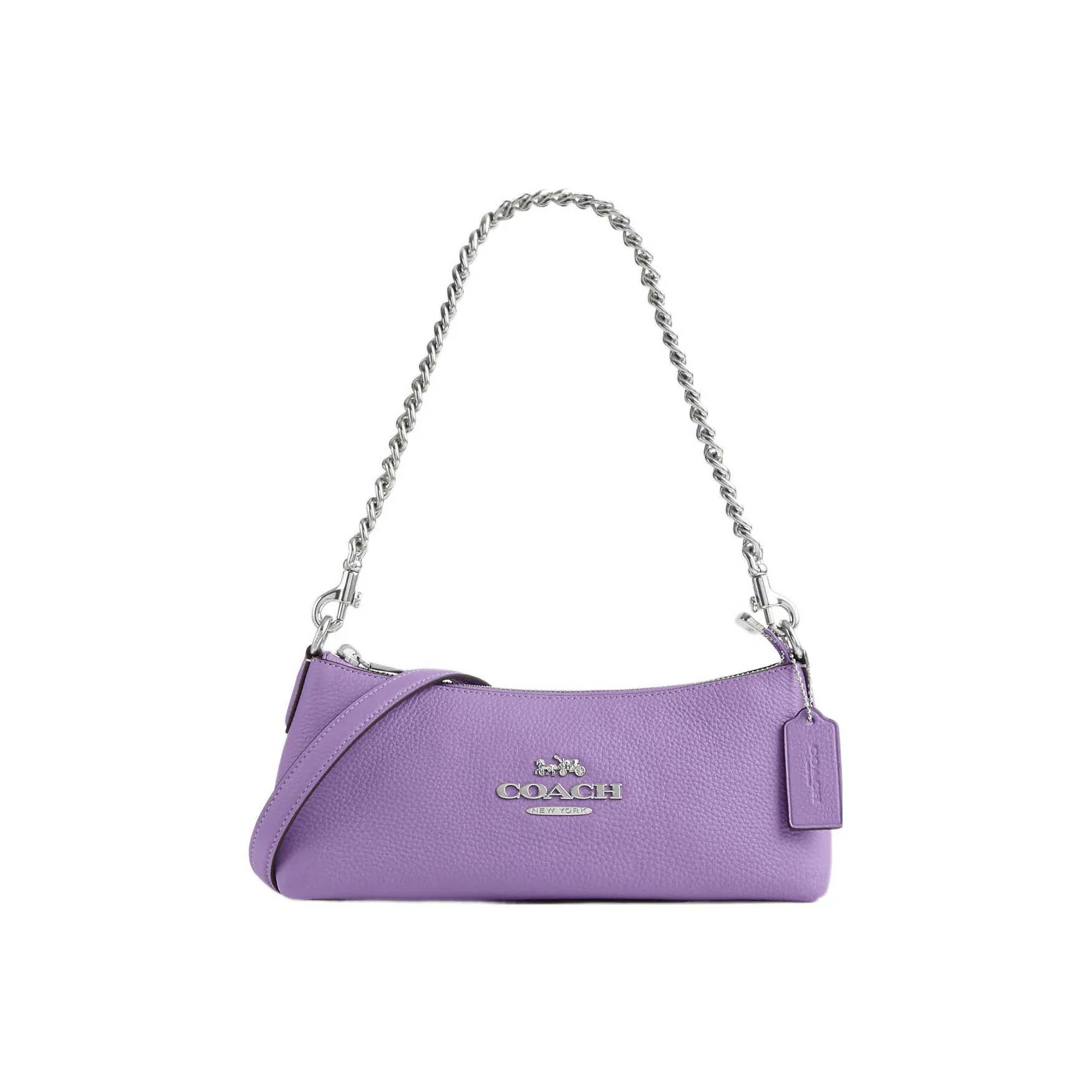 COACH Pebbled Leather Shoulder Bag, Handbag, Shoulder Bag Women's Purple