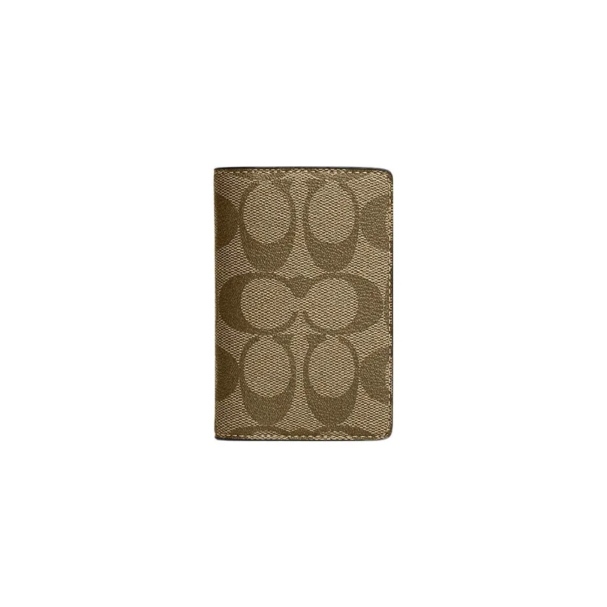COACH Coated Canvas Coin Purse Wallet Men's Brown