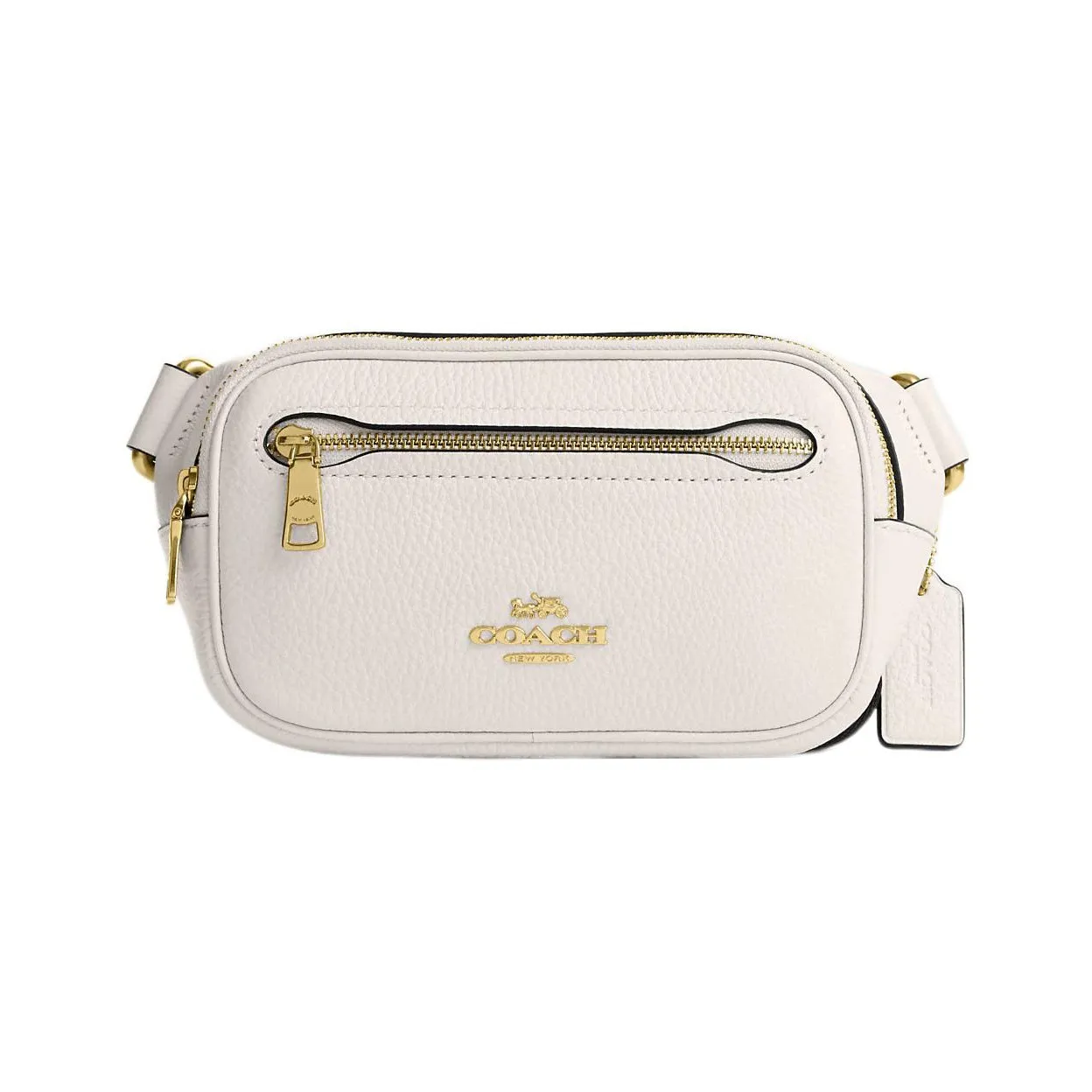 COACH Pebbled Leather Sling Bag, One Shoulder, Crossbody, Fanny Pack Mini Women's White