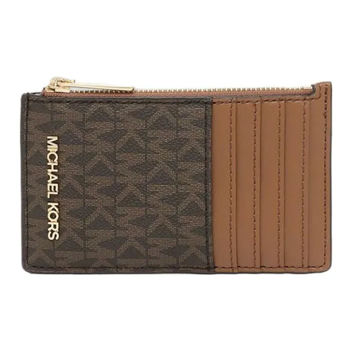 MICHAEL KORS Jet Set Canvas Card Holder Women's Brown