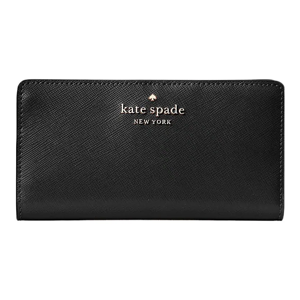 Kate Spade Leather Wallet Large Size Women's Black