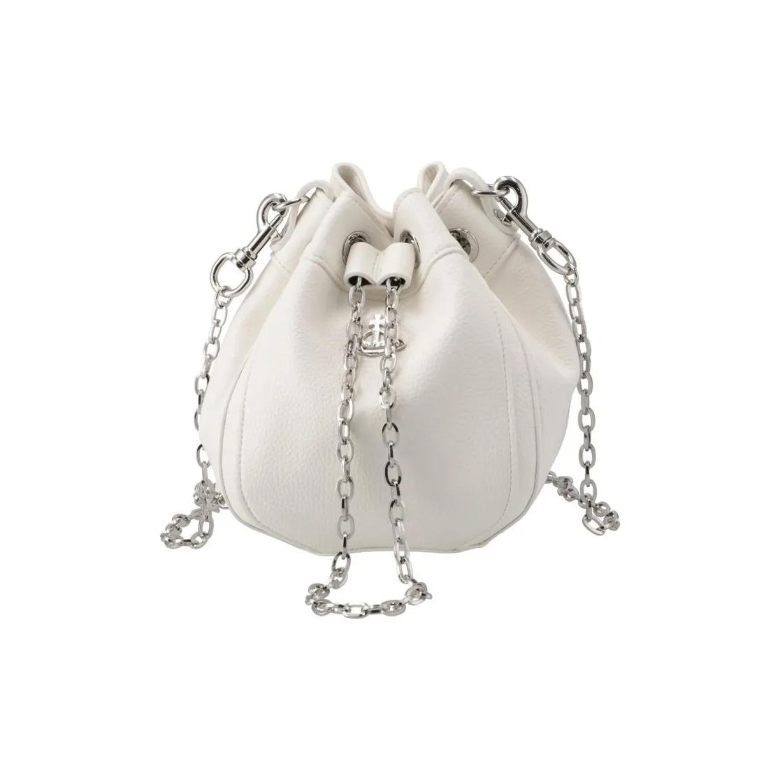 Vivienne Westwood Кожа Сумка-ведро Портативная Сумка через плечо Маленькая Сумка через плечо Женская Белая