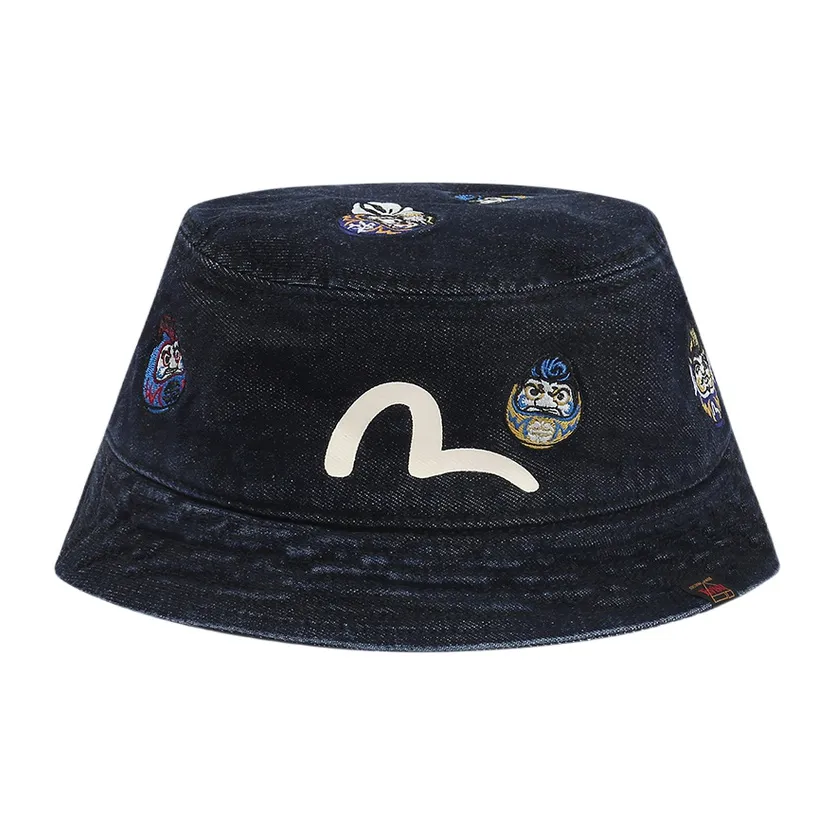 EVISU Bucket Hats Unisex Denim Blue