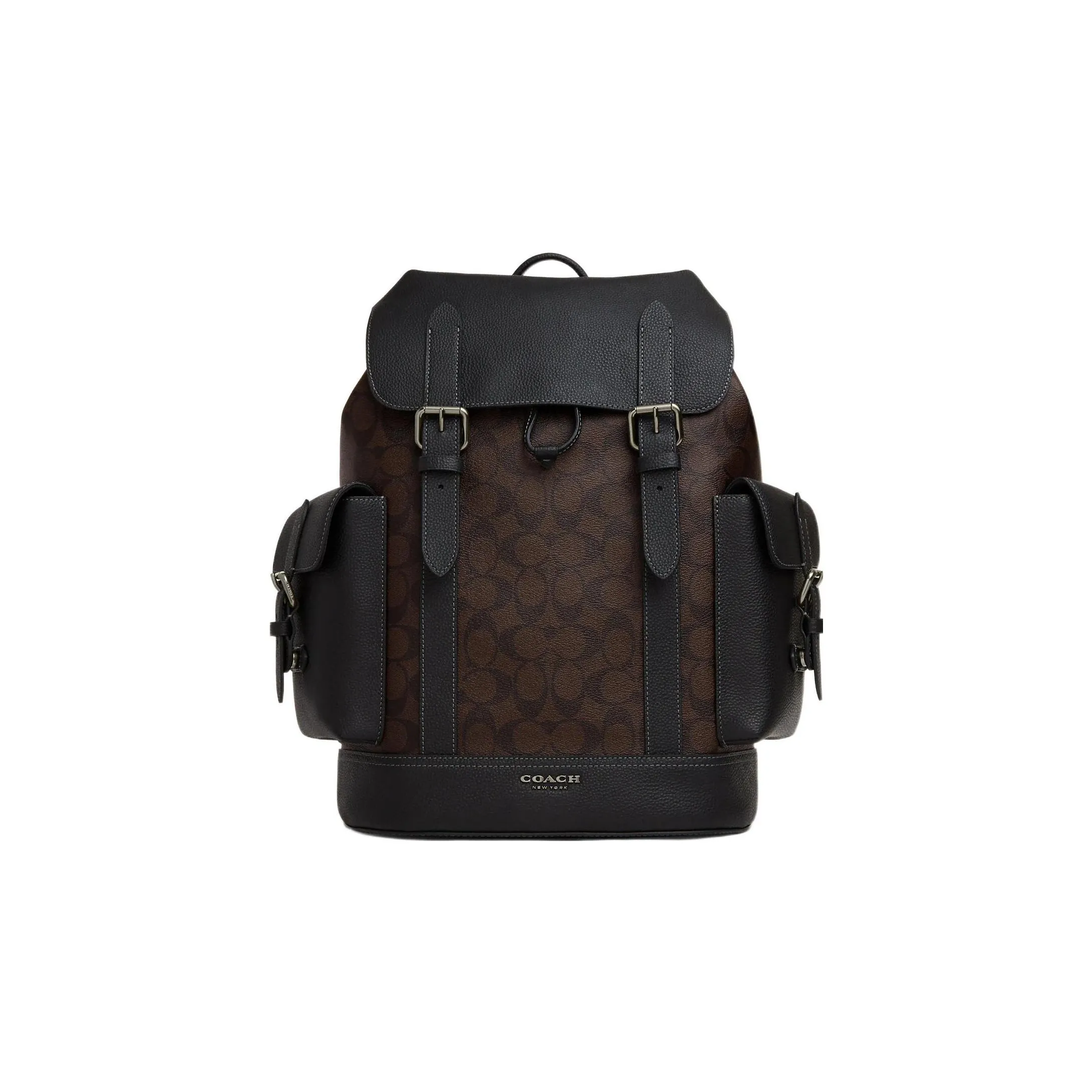 COACH Hudson Canvas With Leather Backpack Men's Brown Black