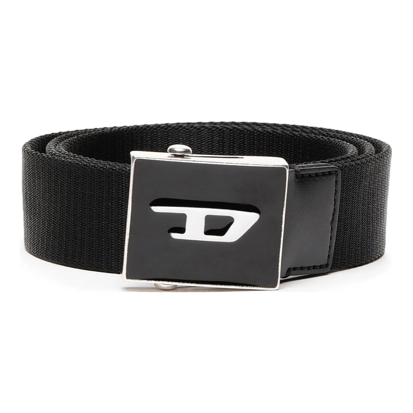 DIESEL Логотип Plaque Плавная пряжка Телячья кожа Кожаные ремни Мужской Черный