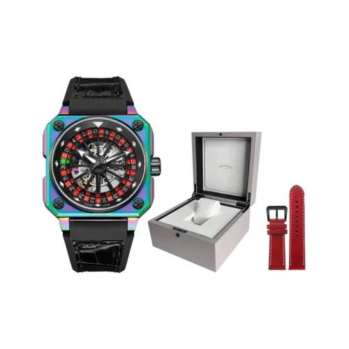 ROMAGO Автоматический Механический Movement Унисекс Коллекция Roulette Часы 46,5мм*52мм*15,2мм Черные