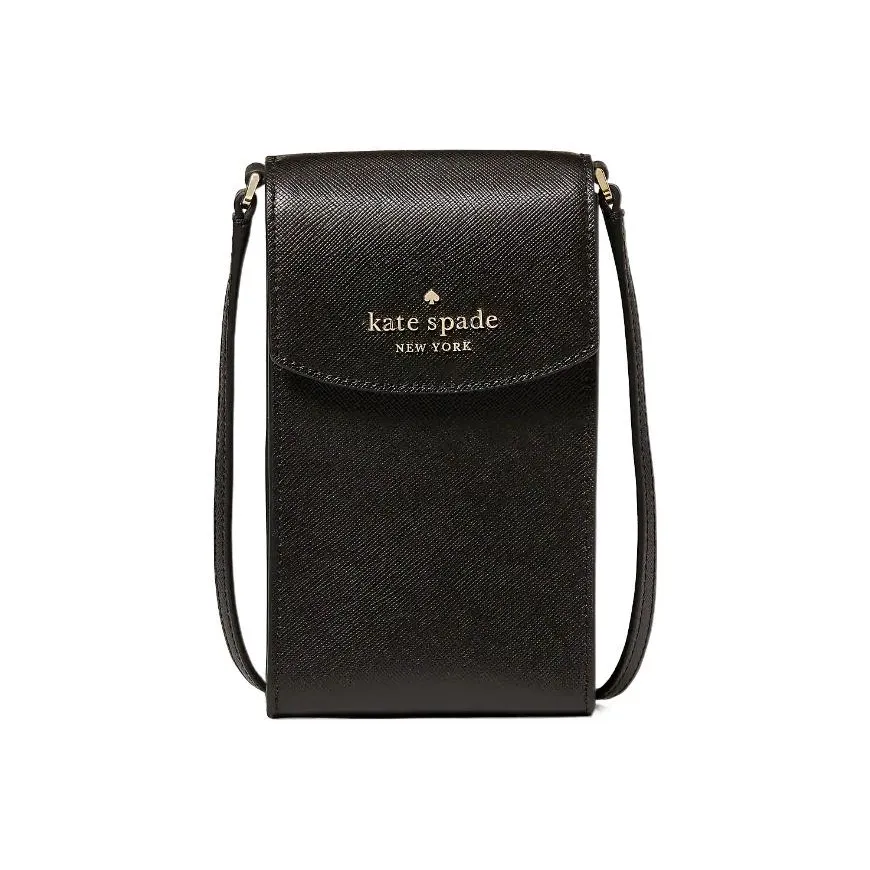 Kate Spade Staci Saffiano Leather Cell Phone Pouch, Shoulder Bag, Crossbody Bag Regular Women's Black