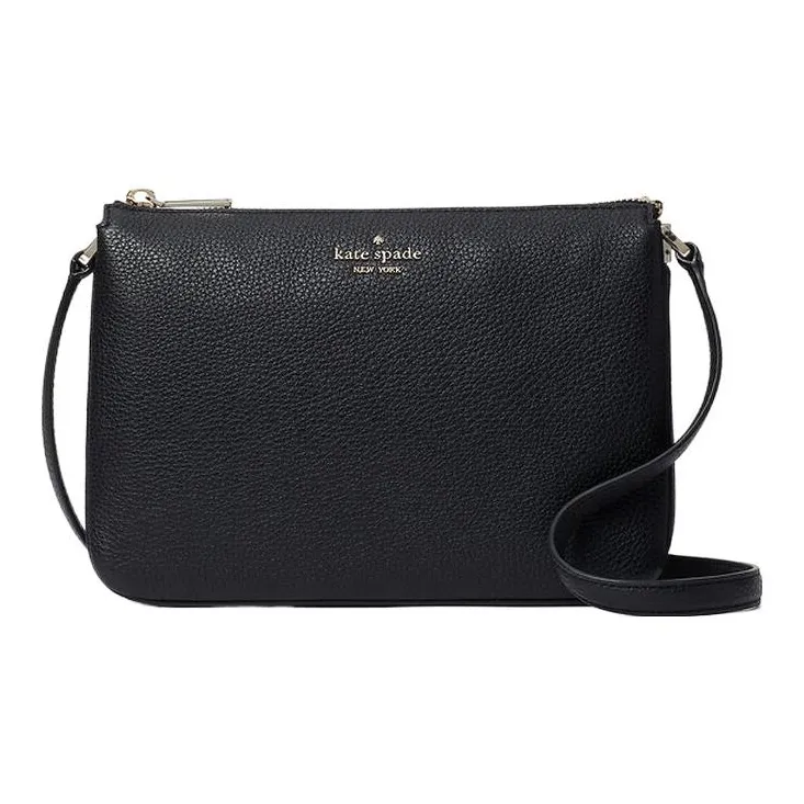 Kate Spade Litchi Grain Leather Shoulder Bag Crossbody Bag Women's Black