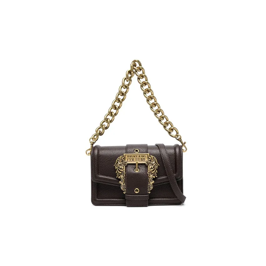 VERSACE JEANS COUTURE Polyurethane Portable Crossbody Bag, Shoulder Bag Women's Brown