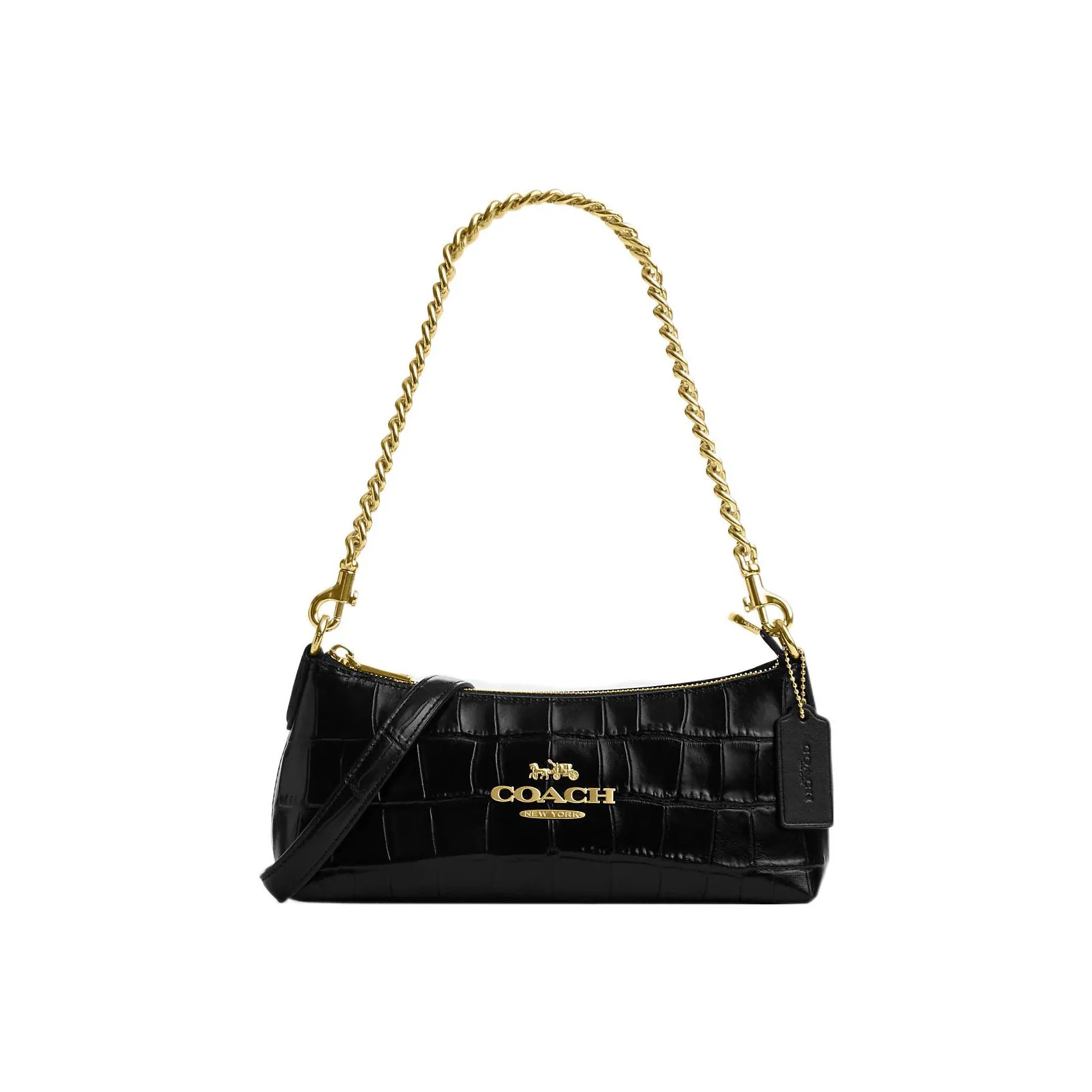 COACH Leather Pillow Bag Portable Crossbody Bag Shoulder Bag Women's Black