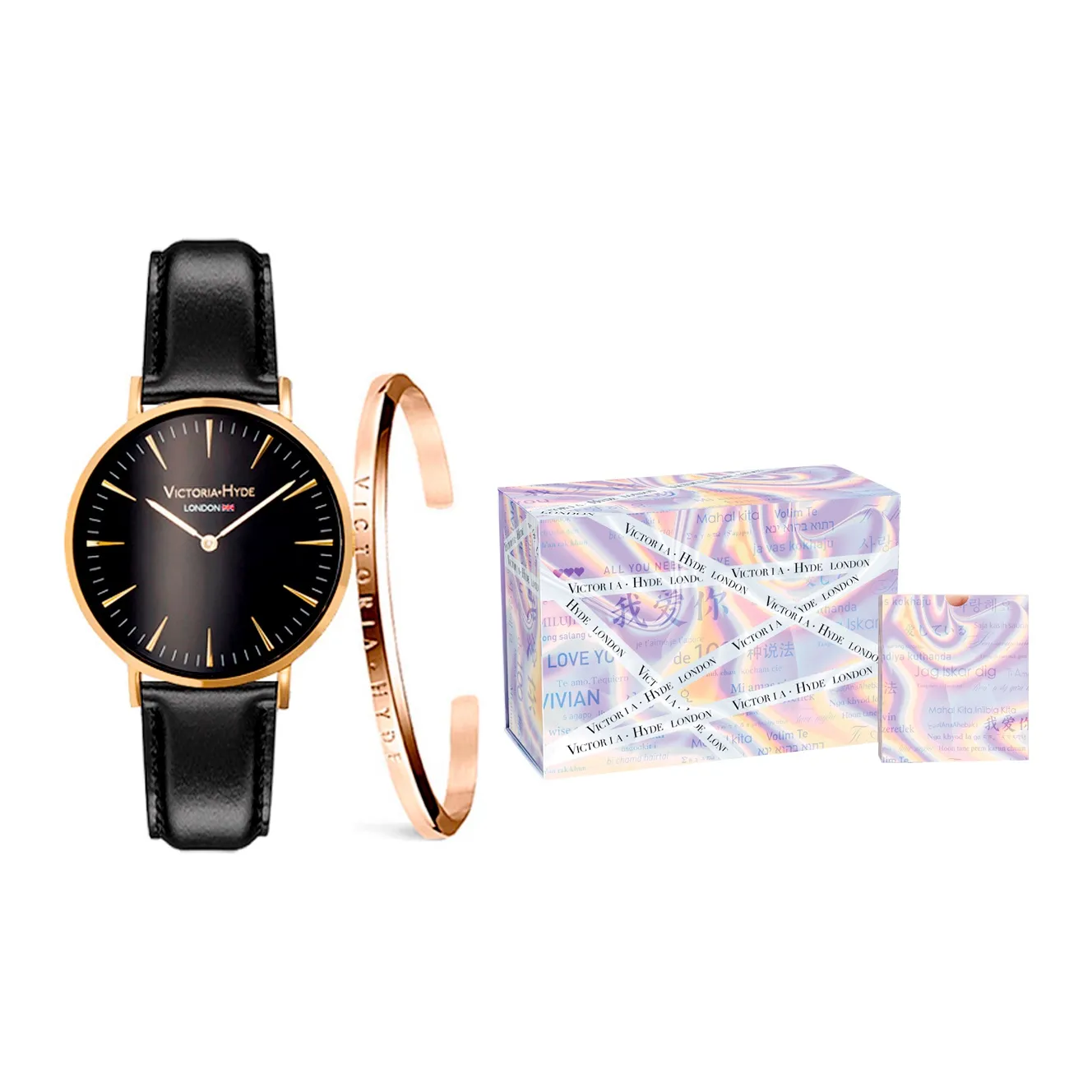 VICTORIA·HYDE Watch Кварцевый механизм Естественная кожа Ремешок 32 мм Черный циферблат Унисекс