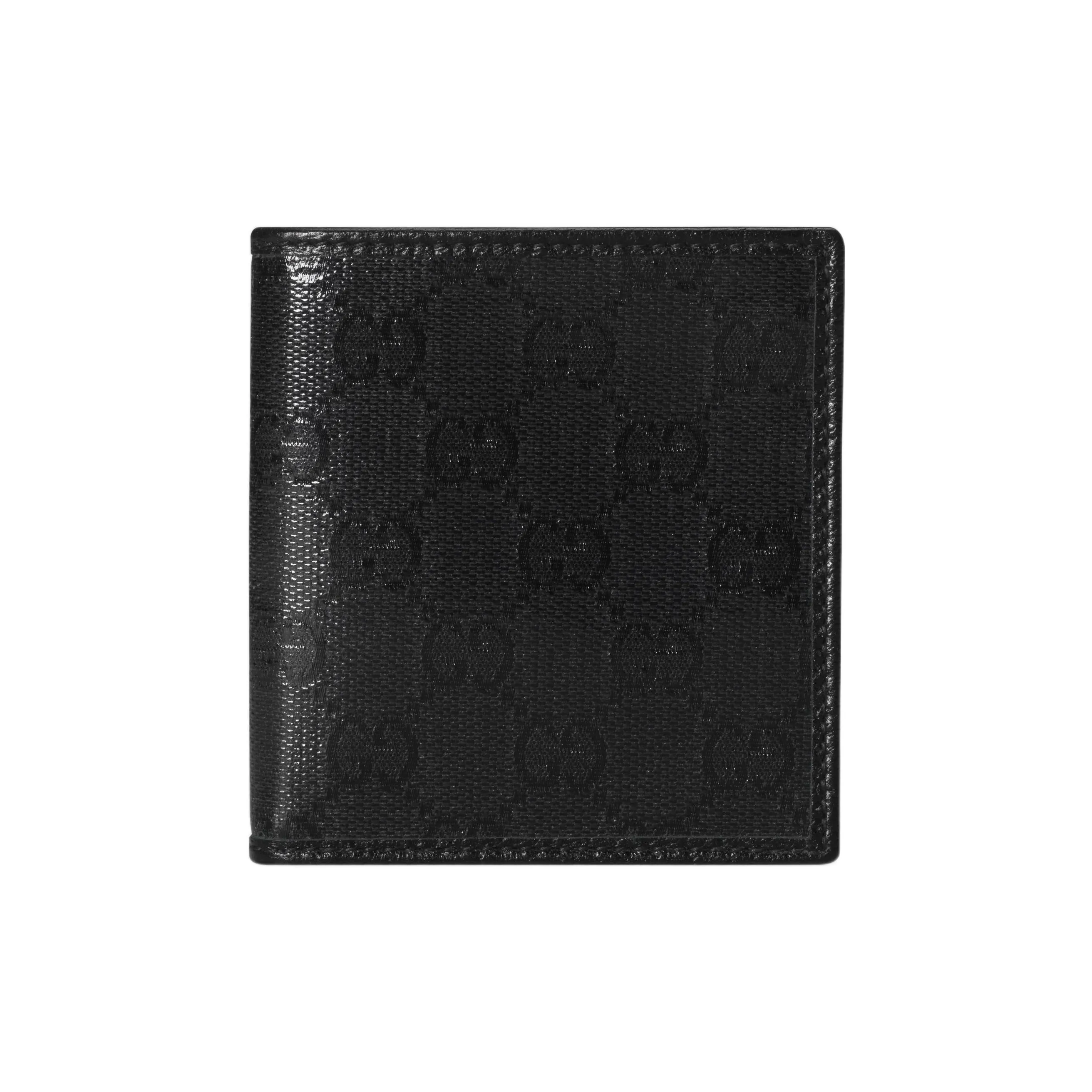 GUCCI Кристальный холст с кожей обметка холщовая сумка кошелек мужской черный