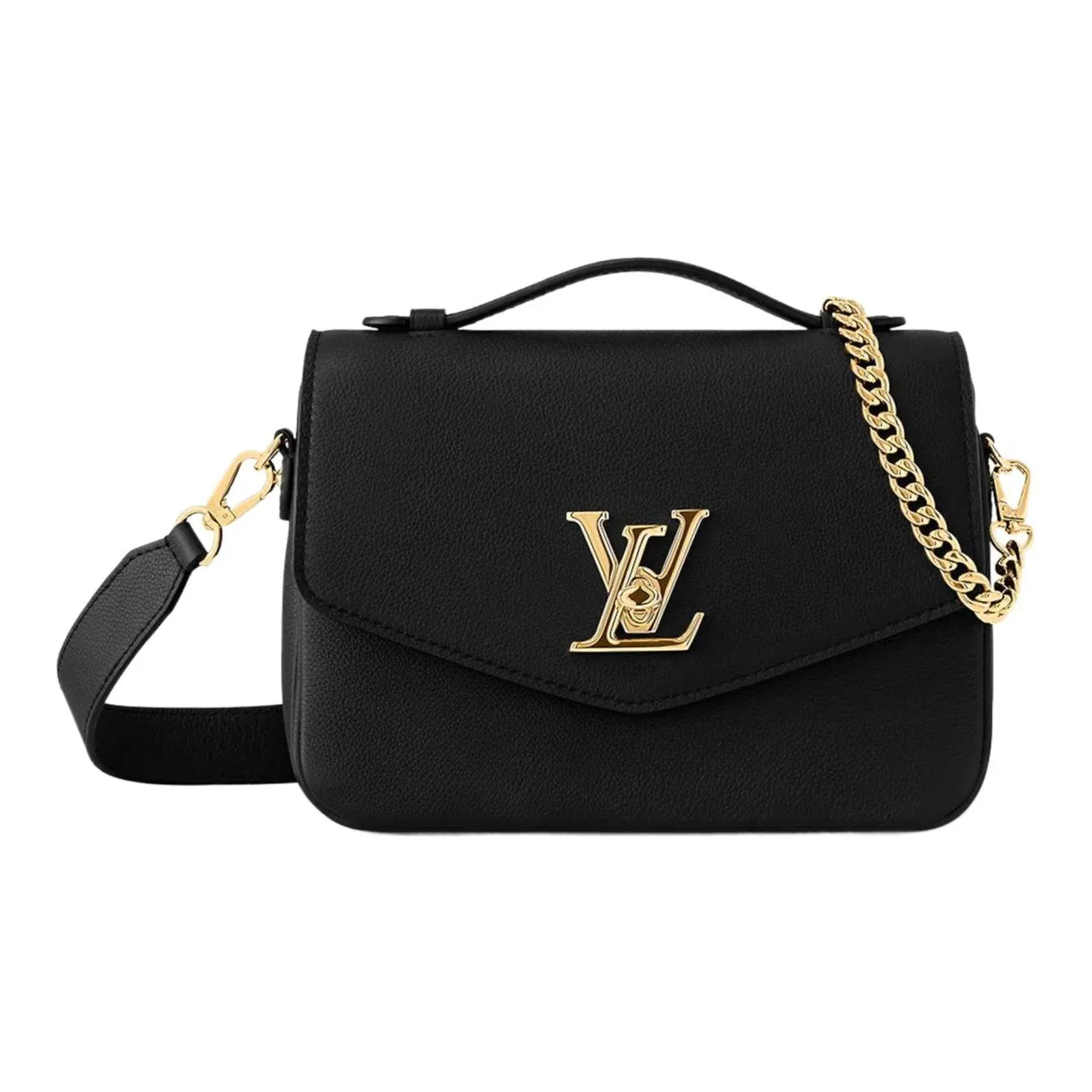 LOUIS VUITTON Oxford Grain Calfskin Handbag, Shoulder Bag, Crossbody Bag Regular Women's Black