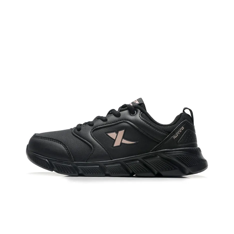 XTEP Water Resistant Lightweight Low Top Running Shoes Women's Black Gold