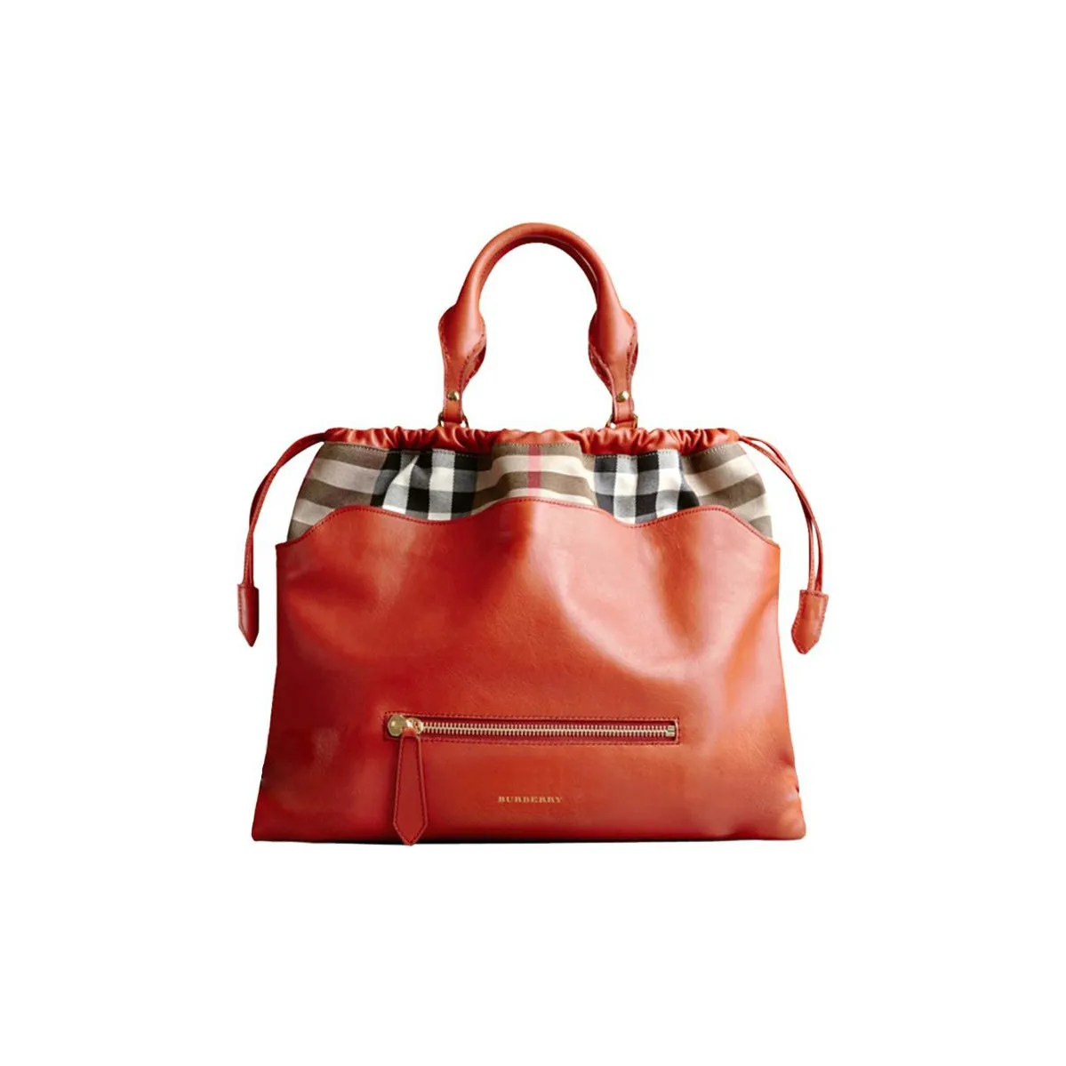 Burberry Cow Leather Handbag, Crossbody Bag Regular Women's Orange Red
