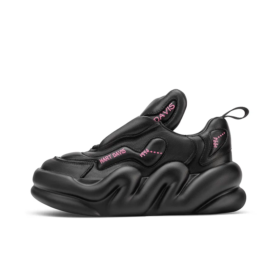 HART DAVIS Cloud Series Height Increasing Low Top Skateboard Shoes Unisex Black