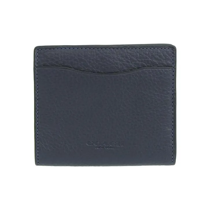 COACH Leather Coin Purse, Card Holder Mini Men's Mist Gray Blue