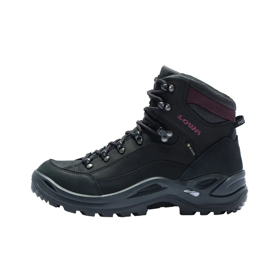 Lowa Renegade Outdoor Shoes Women's Mid Top Dark Red Purple