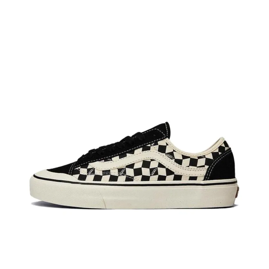 Vans Style 136 Low Топ Скейтборд Кроссовки Унисекс Черный Белый