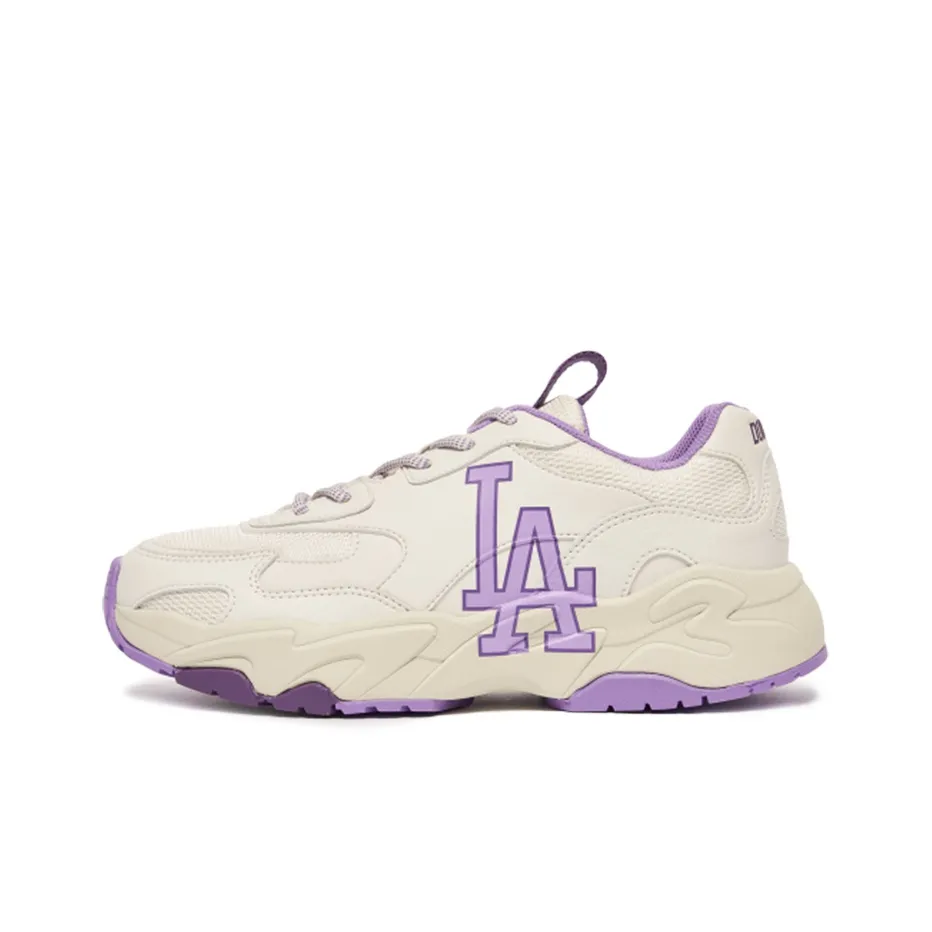 MLB Big Ball Chunky Lite Cushioning Anti Slip And Wear Resistant Low Top Chunky Sneakers Unisex White Purple