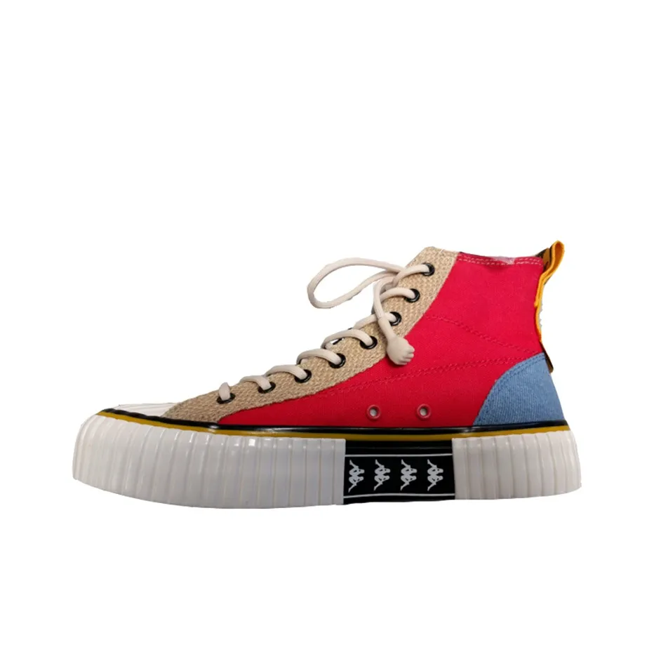 Kappa One Piece Slip Resistant, Abrasion Resistant, Lightweight High Top Canvas Shoes Unisex Red Blue Brown