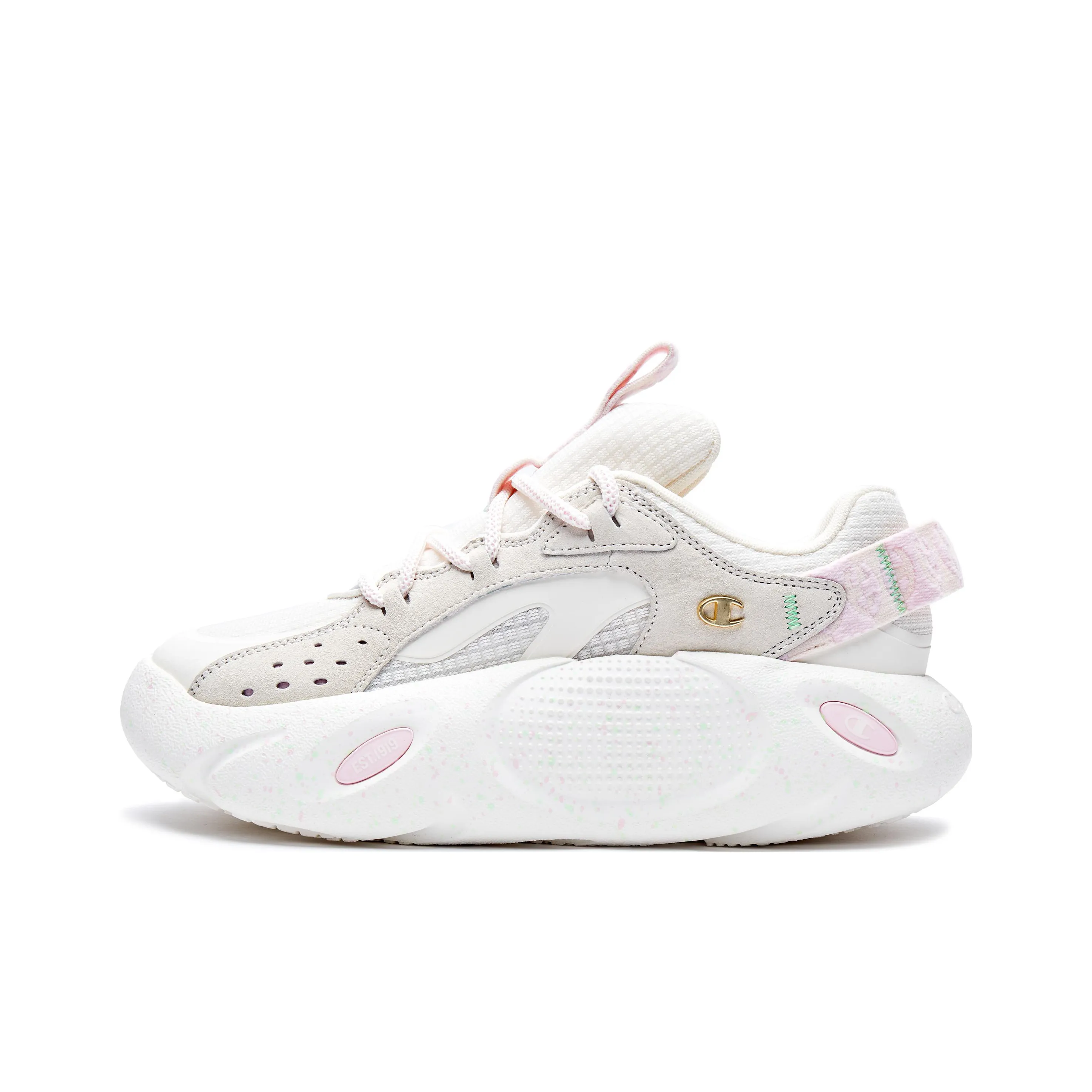 Champion Low Top Chunky Sneakers Women's White Pink