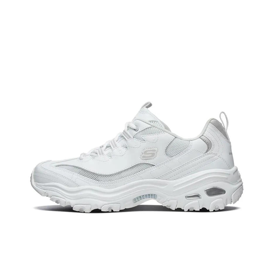 Skechers D'LITES 1,0 Low Топ Кроссовки с Толстой Подошвой Мужские Светло-Серый Белый