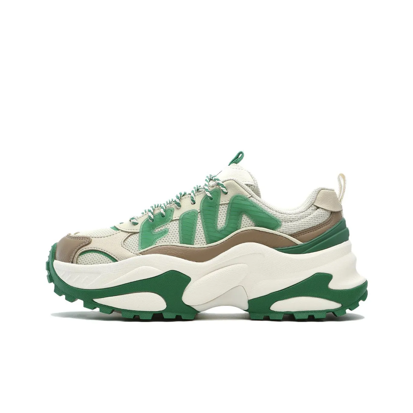 FILA CELLA Низкий топ массивные кроссовки женские светло-зеленый горошек