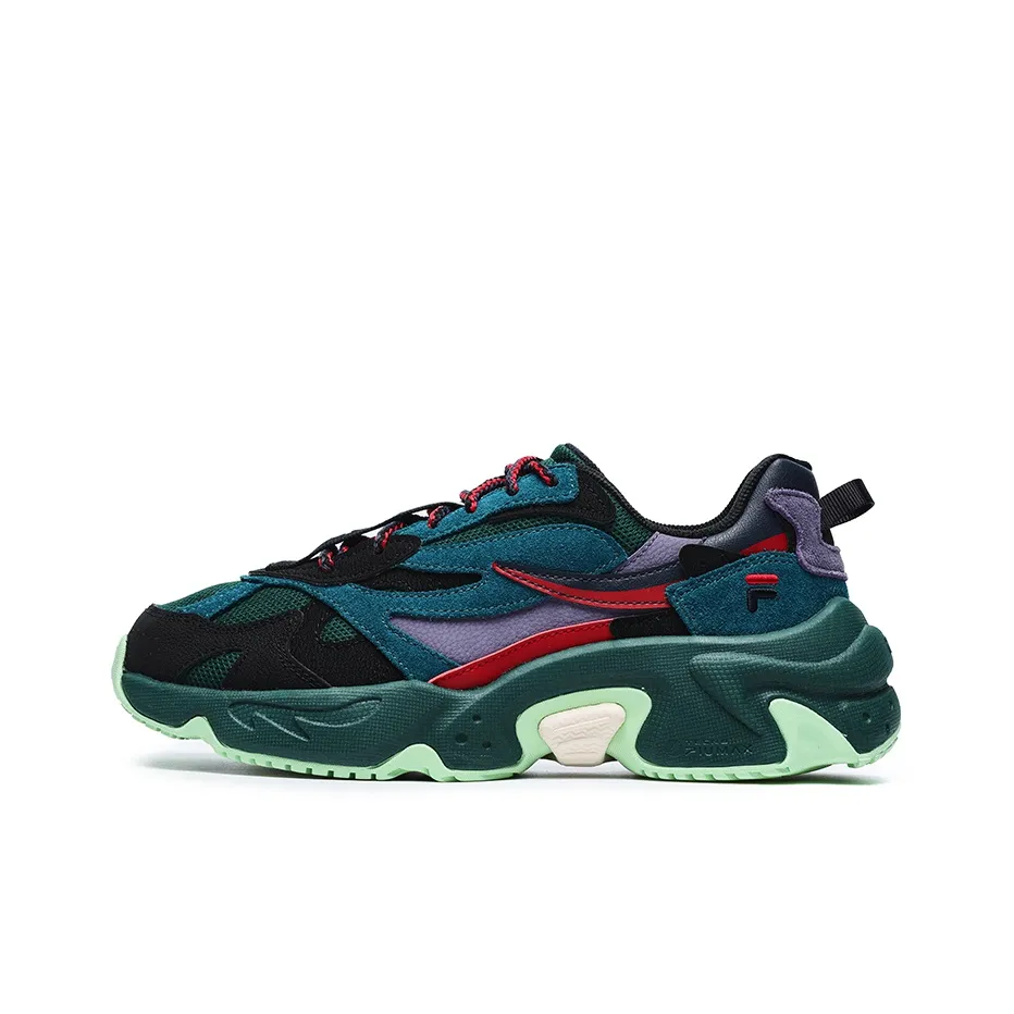 Facetasm X FILA FUSION RACCOON X FACETASM Chunky Sneakers Women's Low-Top Black/Botanical Garden Green