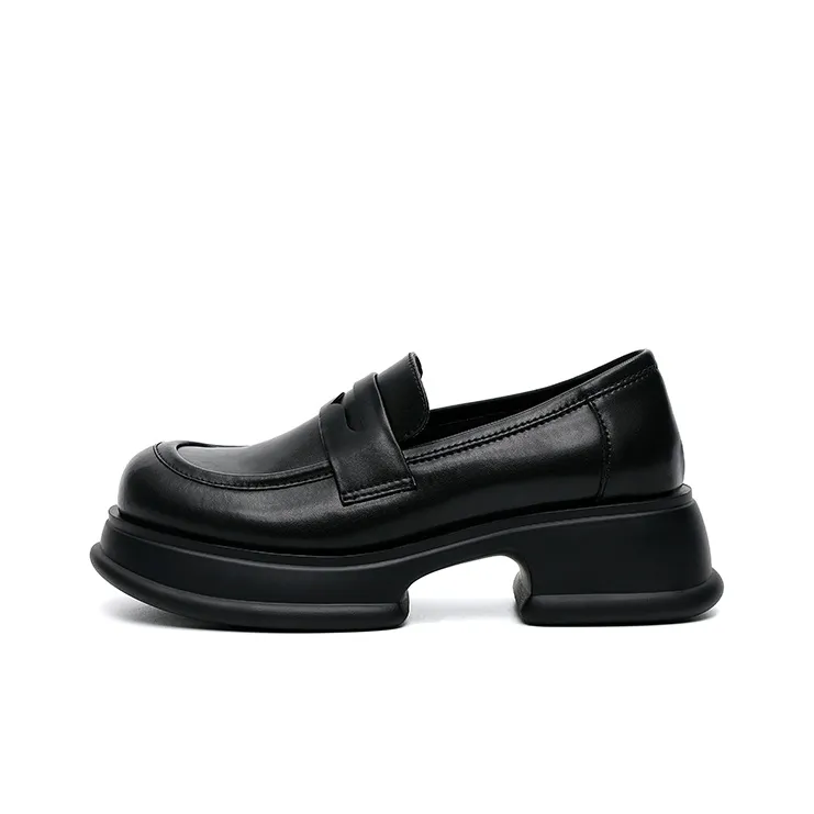 MASOOMAKE Loafers Women's Low Top Black/Ecru/Brown