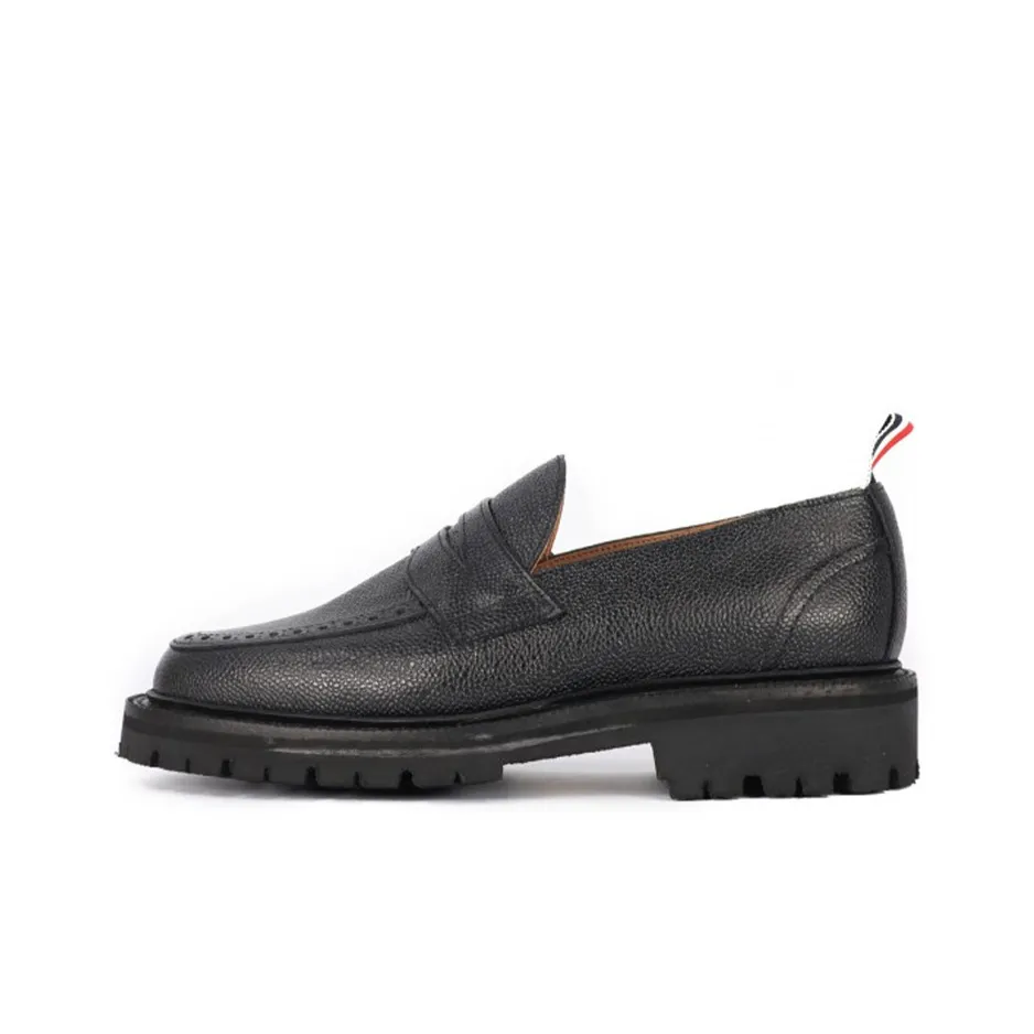THOM BROWNE RWB stripe Leather Loafers