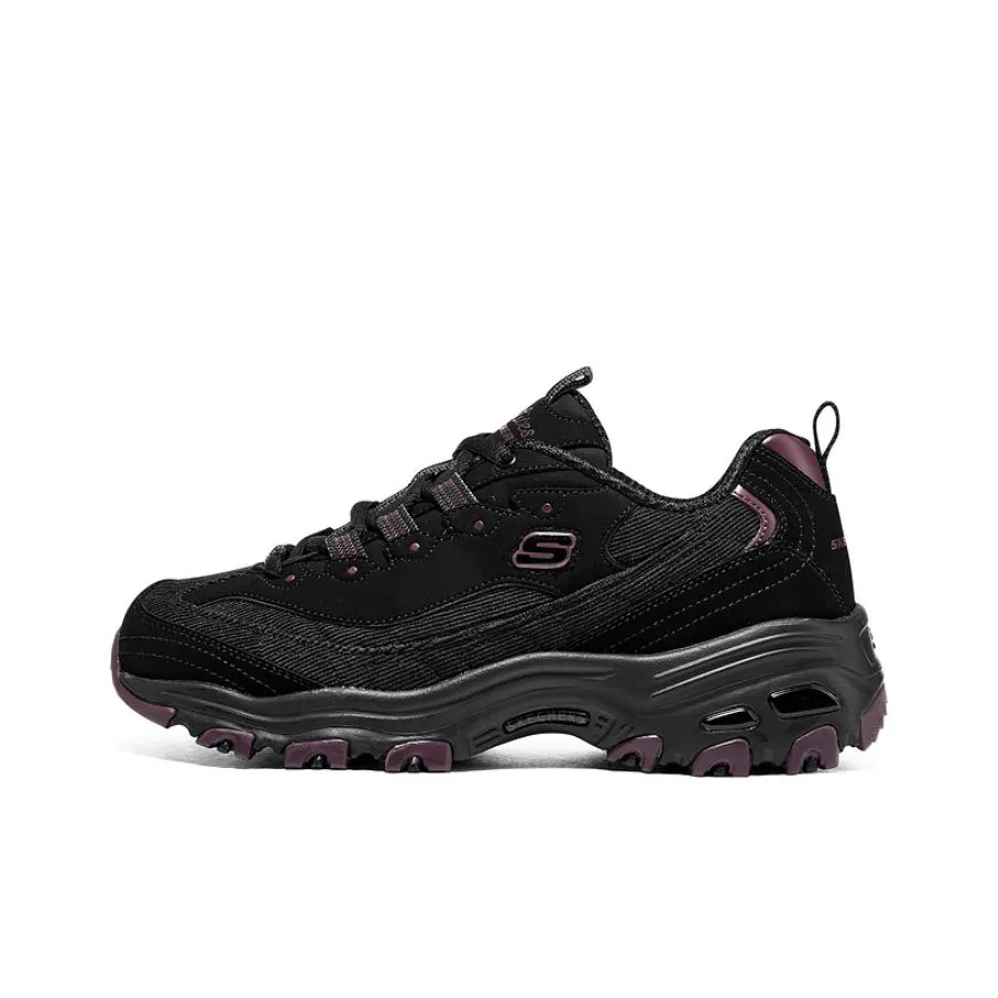 Skechers D'LITES 1,0 Milk Tea Bear Bold And Bold Plum Low Top Footwear Women's Black Purple