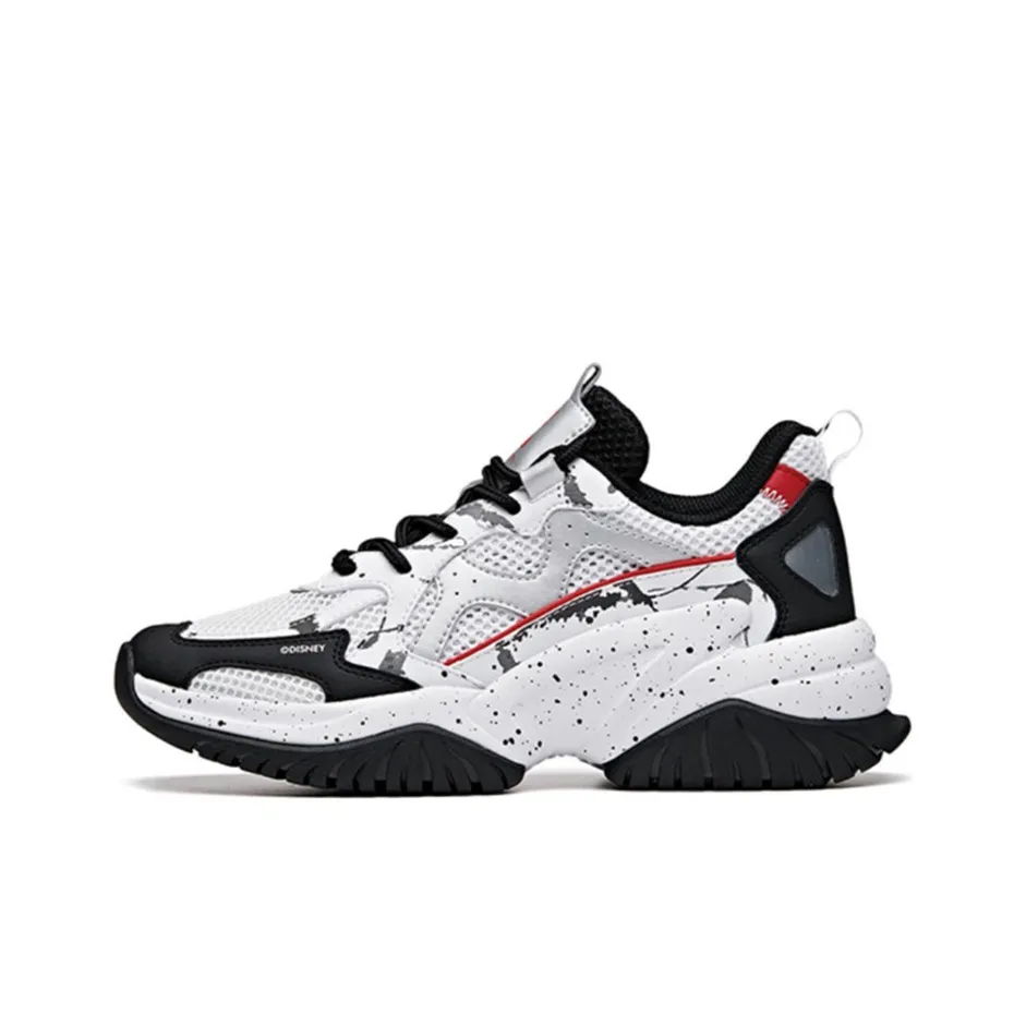 Anta Cushioned Anti Slip And Wear Resistant Lightweight Low Top Chunky Sneakers Women's Black White Red
