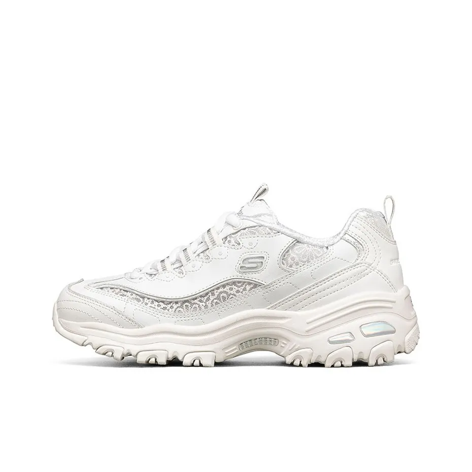 Skechers D'LITES Series 1,0 Low Топ Толстоподошвенные кроссовки Женские Белые