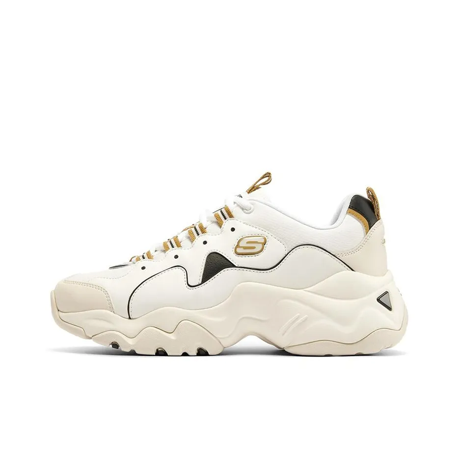 Skechers D'LITES 4,0 Пена Bear Амортизация Низкий Топ Толстая Подошва Кроссовки Женские Белый Черный