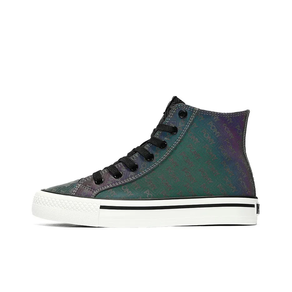 Pony Canvas Shoes Unisex High top Rainbow