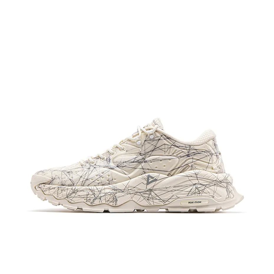 LUFUGONGBOWUGUAN x PEAK Taichi Journey Противоскользящие устойчивые к истиранию низкий топ кроссовки с подошвой цвет экрю светло-серый