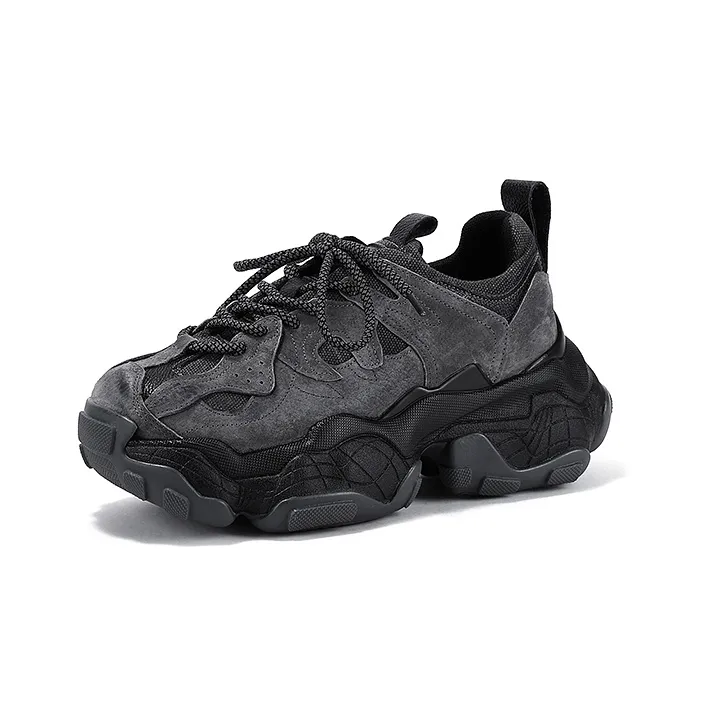 SELAIYA Низкий топ массивные кроссовки 6 см женские черный