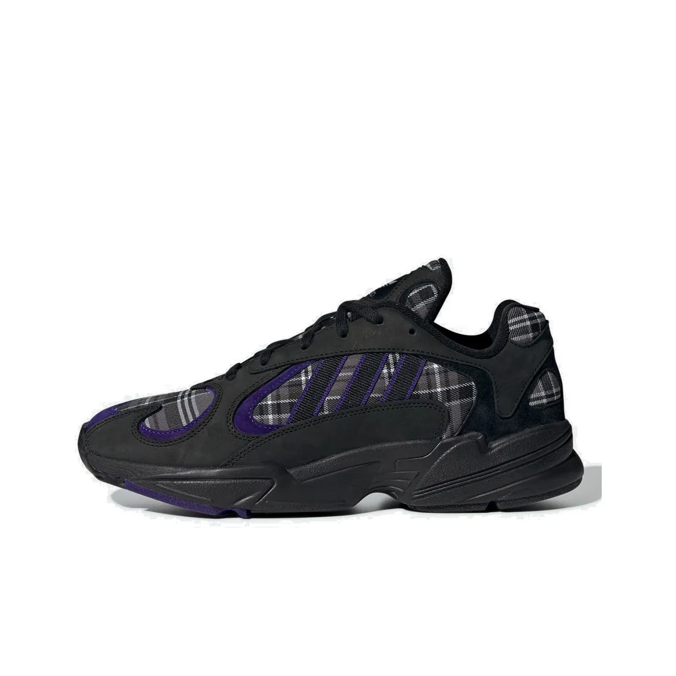 Adidas Originals YUNG 1 Амортизирующие шоки противоскользящие устойчивые к истиранию низкий топ массивные кроссовки унисекс черный фиолетовый