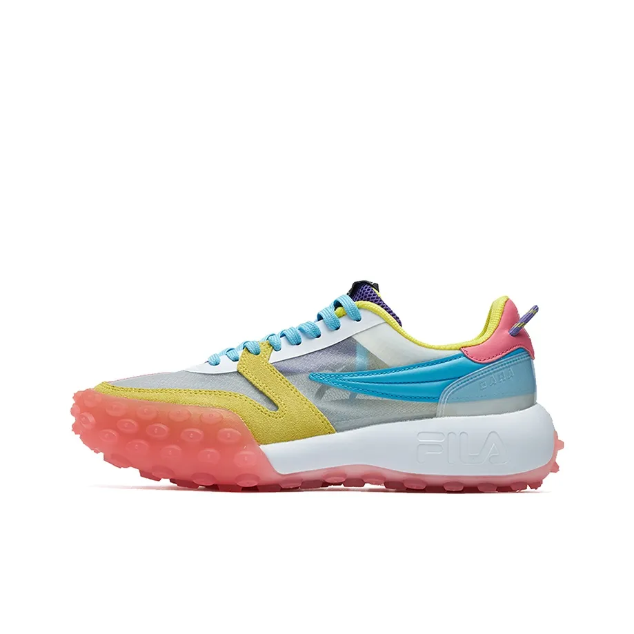 FILA Gara Trendy Versatile Амортизация Устойчивый к истиранию Дышащий Низкий Топ Кроссовки с Толстой Подошвой Женские Белый Желтый