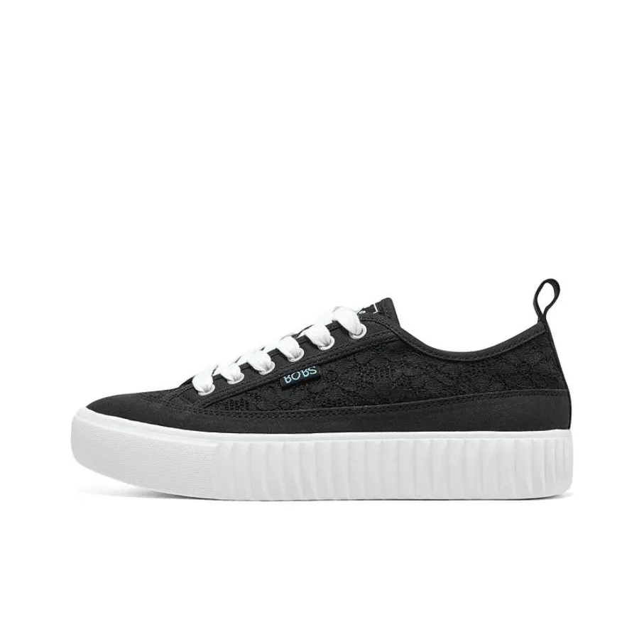 Skechers Royal Kiss Low Top Canvas Shoes Women's Black White