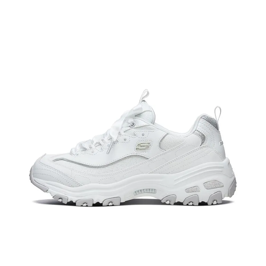 Skechers D'LITES 1,0 Low Топ Толстая подошва Кроссовки Женские Белые