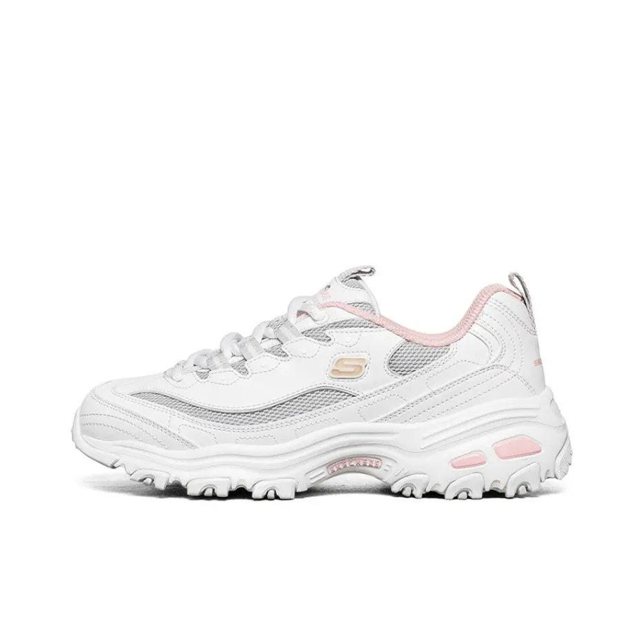 Skechers D'lites 1.0 Gs White/Grey/Pink Women's