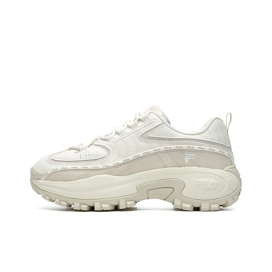 FILA Fashion Sneakers Cushioning Anti Slip And Wear Resistant Low Top Chunky Sneakers Women's White Gray