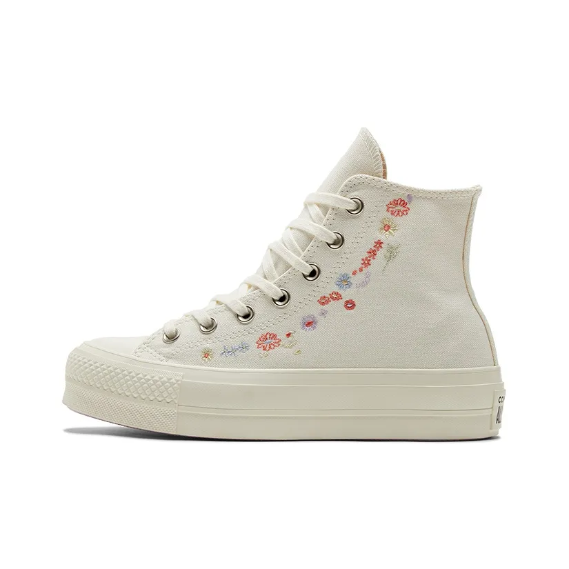 Converse Chuck Taylor All Star Lift Platform 'Embroidered Floral   Egret' Women's